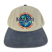 Vtg Hard Rock Cafe Cap Miami Save Planet Logo Snap Back Trucker Baseball Dad Hat