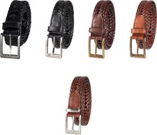 Dockers Men's Leather Fully Adjustable Braided Belt