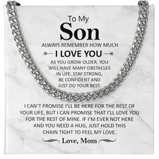 To My Son Necklace From Mom And Dad - Mother Son Gift, Wedding Birthday Pre...