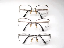 Lot of 3 Vintage Women's Echo Half Rimless Eyeglasses Frames Italy Vintage NOS
