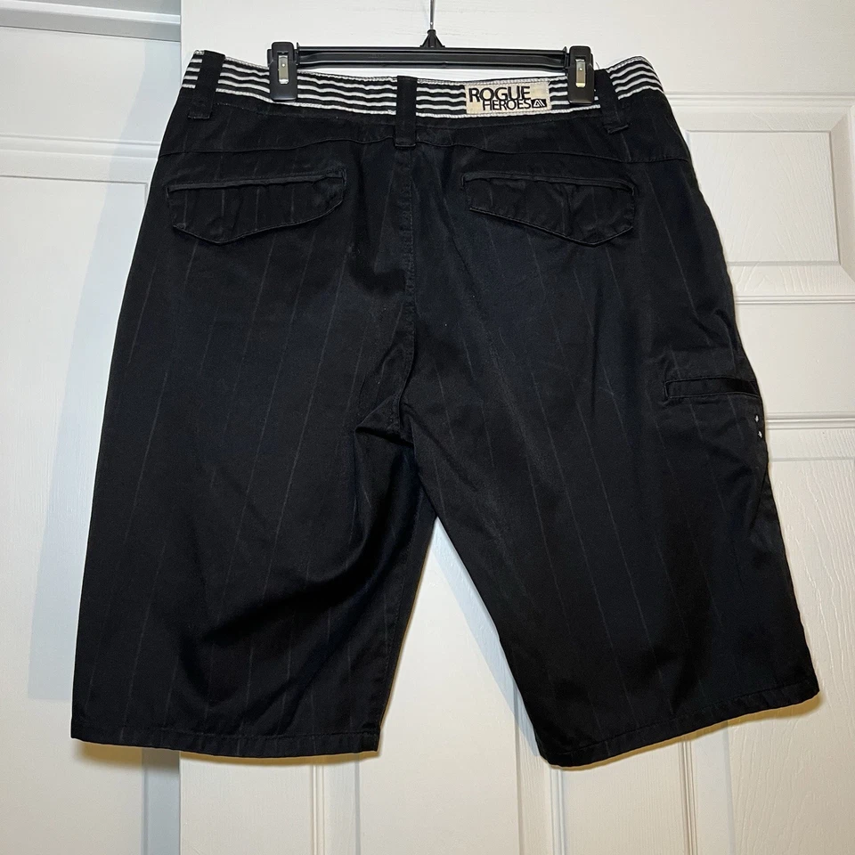 Pantalones Cortos Rogue Heroes Allyance Negro Gris Rayas Alfiler Para Hombre Talla 34 Foto 2 de 4