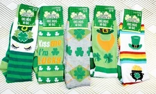 St. Patricks Day Womens Knee High Socks Size 5-9 Shamrock Rainbow 5 Styles
