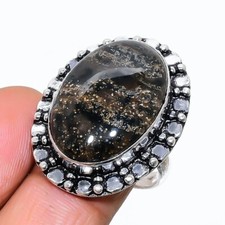Dendritic Opal Gemstone Handmade 925 Sterling Silver Jewelry Ring Sz 7.5 US 