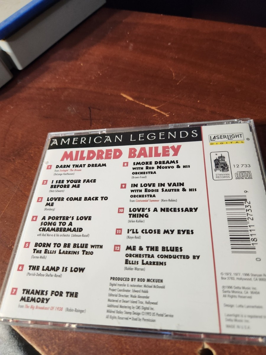 MILDRED BAILEY AMERICAN LEGENDS CD 18111273329| eBay