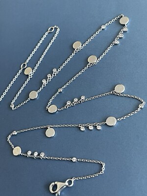 18kt Weißgold Diamant Collier in 0,50ct Scheibe Charms Einfassung Tropfen Cervin Blanc