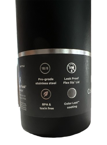 New Hydro Flask Wide Mouth with Flex Sip Lid Bottle 20 oz Black - Picture 3 of 6
