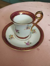 Vintage Porzellan Tasse  Mokkatasse / Sammeltasse PM Martinroda GDR Blumendekor