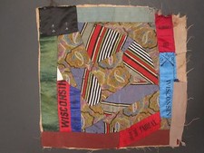 OLD CIVIL WAR WI Crazy Quilt GAR Ribbons Captain Sam Van Sant MN 9th CAVALRY
