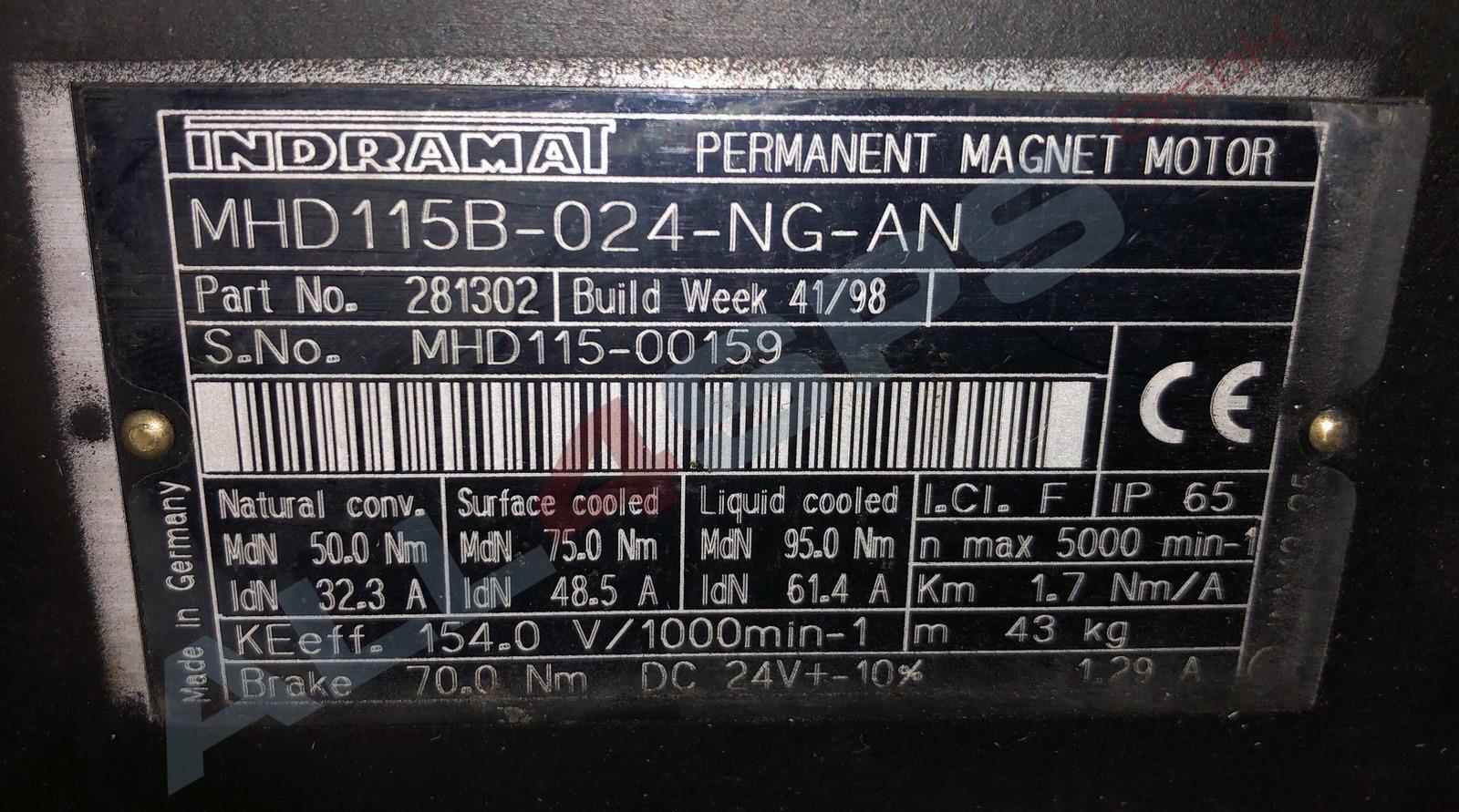 BOSCH INDRAMAT MHD115B-024-NG-AN Permanent Magnet Servo Motor New-image