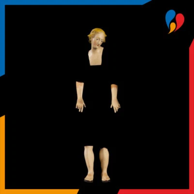 CHIANESE STORE Pastore napoletano testa mani piedi Madonna capelli biondi 30 cm occhi di vetro