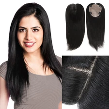Silk Top Topper Women Human Cuticle Remy Hair Natural Black Hair Top Pieces SP83
