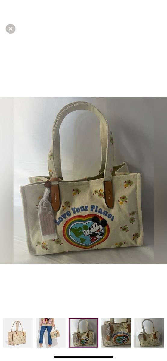 Coach SALE Disney Floral Print & Mickey Mouse Tote ♪ COACH® | Disney X Coach Tote 30 In 100 Percent Recycled