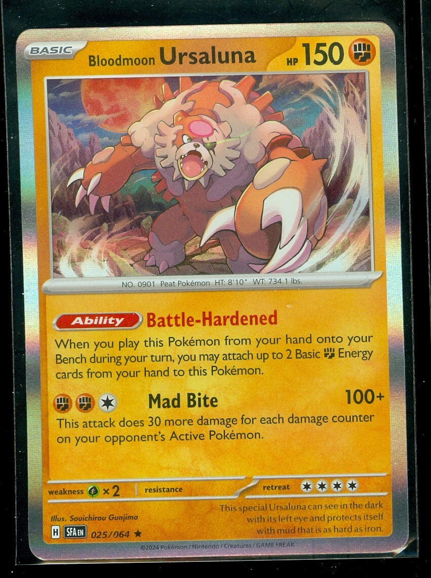 Pokemon BLOODMOON URSALUNA 025/064 - Shrouded Fable - RARE HOLO - - MINT