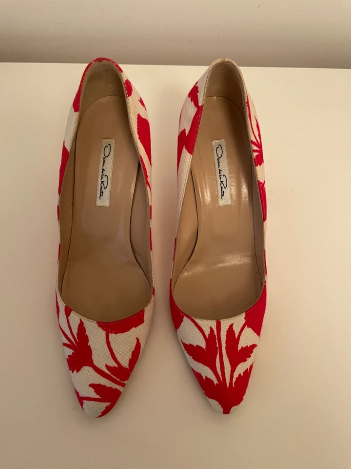 Oscar De La Renta woven floral pumps 37.5 - Изображение 2 из 4