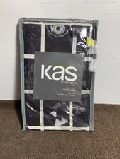 KAS Latitude European Pillow Sham Plaid Black White 26" x 26"