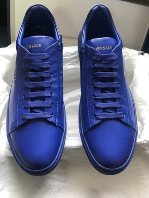 Versace Royal Blue Calf Leather Low Top 