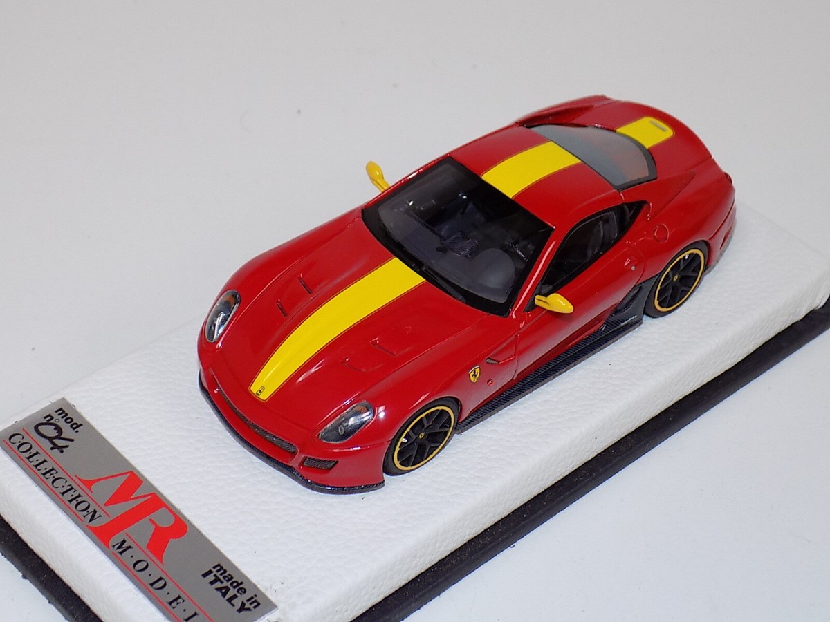 1/43 MR Ferrari 599 GTO Red with Yellow Stripe 2010 leather base