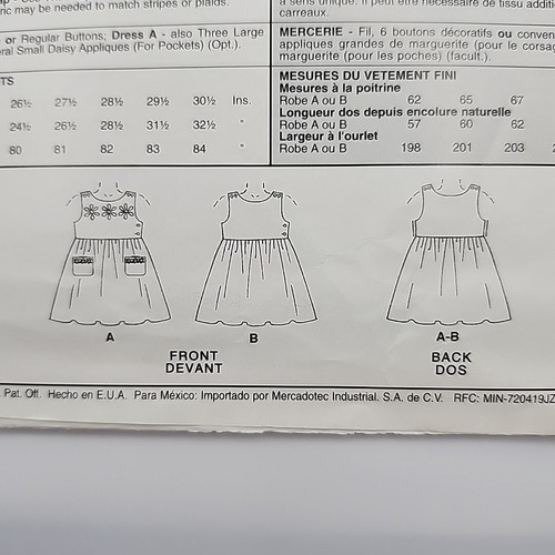 McCall's 2739 Stitch N Save Girls Toddler Sleeveless Sundress Size 2-5 Uncut - Picture 5 of 5