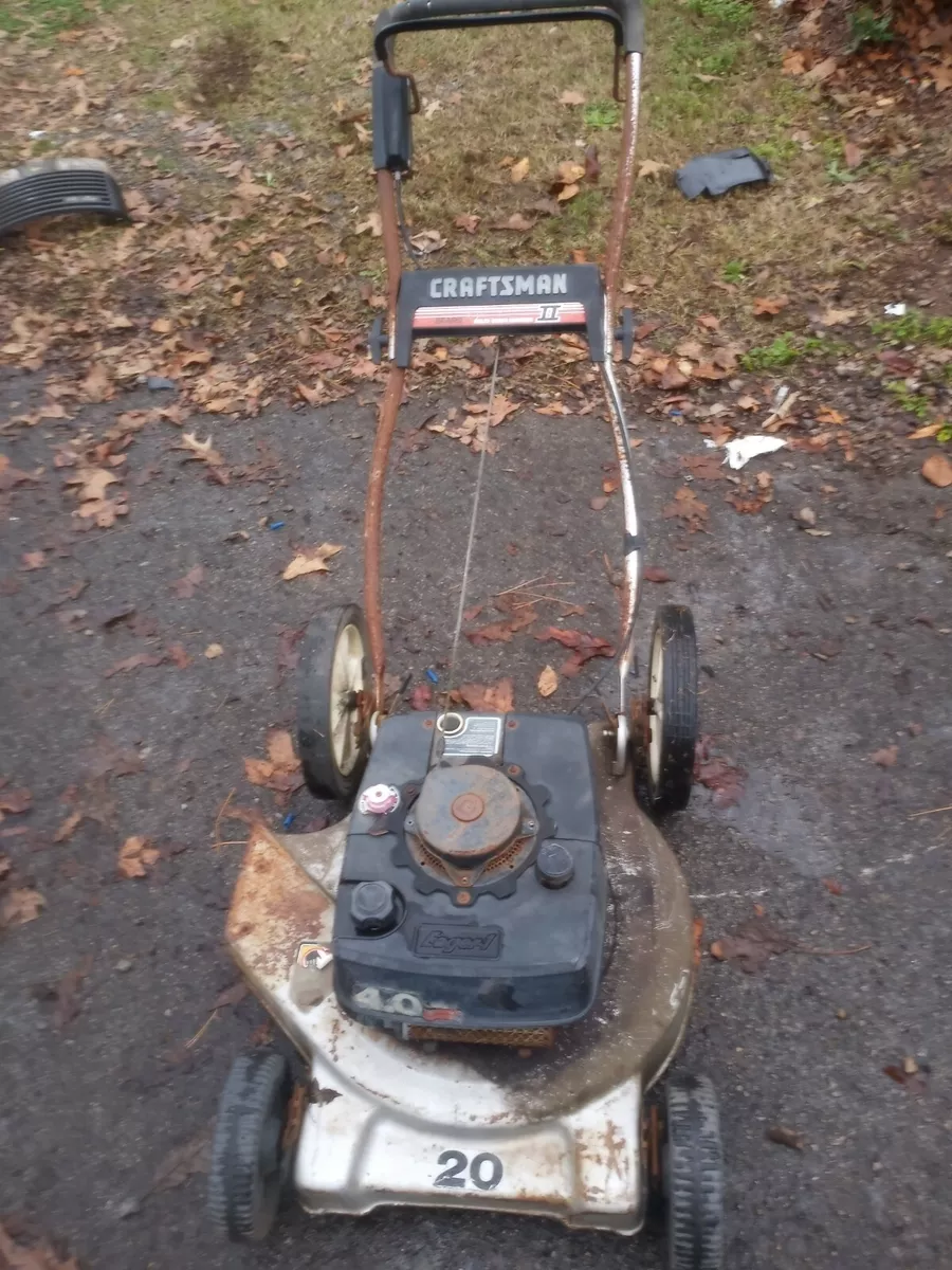 Vintage sears craftsman push lawn mower steel deck 20