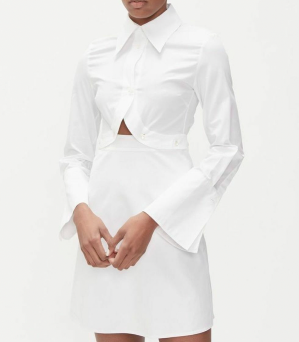 ellery shirt dress Ellery White Poplin Long Sleeve Double Helix Shirt Dress