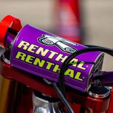 Renthal Handle Bar Pad MX ATV 1-1/8 Fat Bar Pad Retro Purple Yellow Limited P333