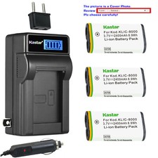 Kastar Battery LCD AC Charger for Kodak KLIC-8000 Kodak Pocket Video Camera ZX1