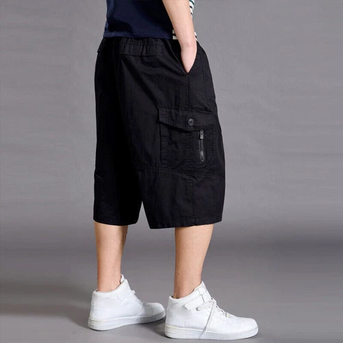 Baumwolle Herren Cargo Shorts Hose Baggy Hose Sommer Locker Oversize Freizeit Gr. - Bild 13 von 29