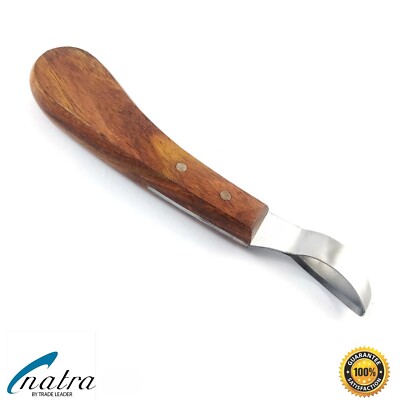 Hufmesser Rinnmesser MEDIUM Huf Pferd Klauenmesser Rinnen Schlaufen Holzgriff