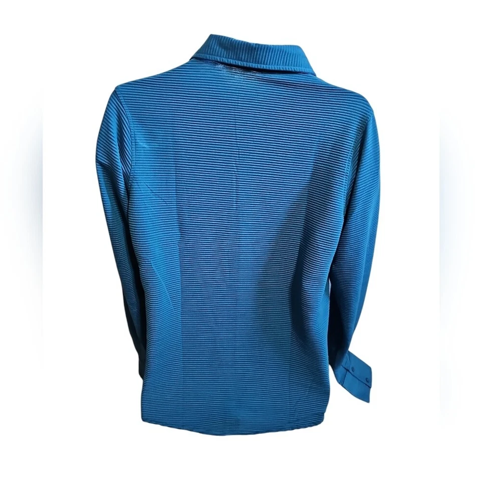 Camisa Andres Velasco International Hombre Mediana Azul Dublín Acanalada Con Botones Foto 3 de 4