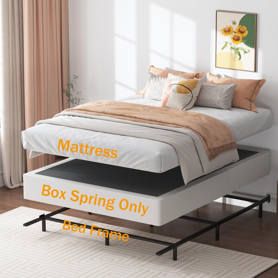 Queen Box Spring 9 Inch Box Spring For Queen Bed High Profile Metal ...