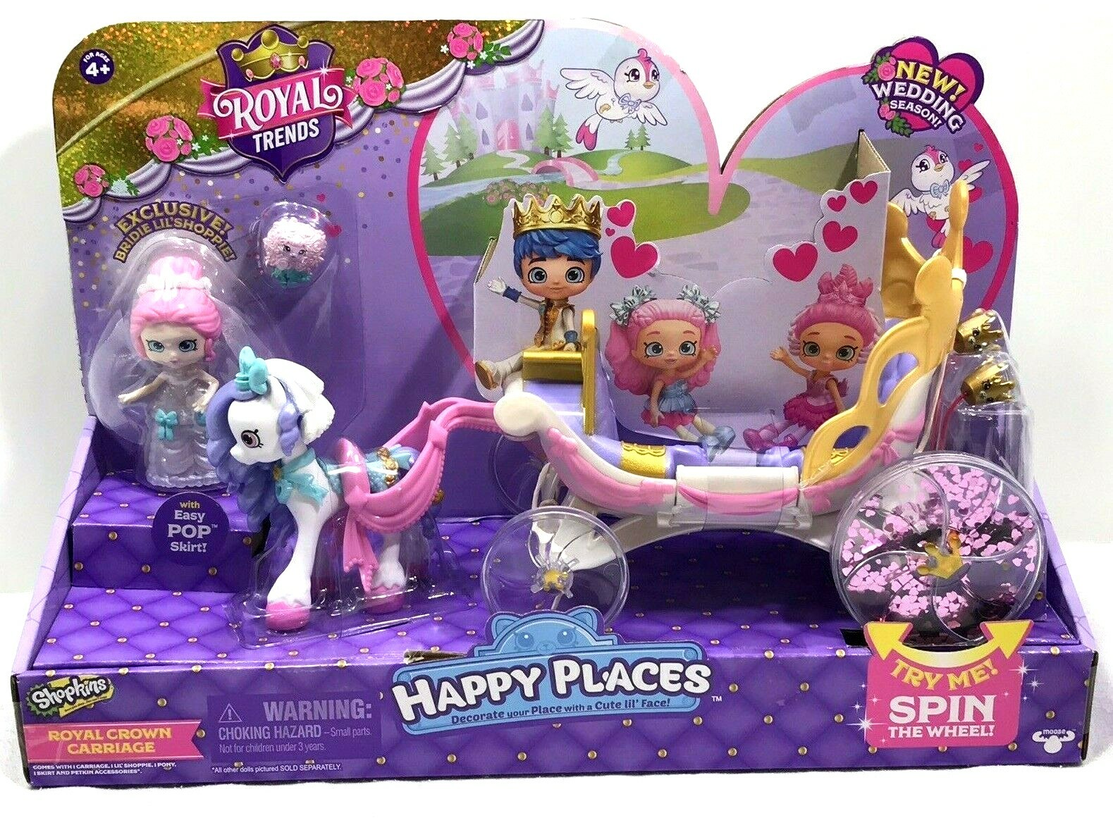 NIB Shopkins Happy Places Royal Crown Carriage Wedding Seaso