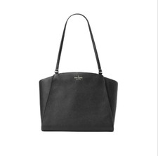 Kate Spade Brim Pebble Leather Laptop Tote Detachable Laptop Sleeve Black Bag.