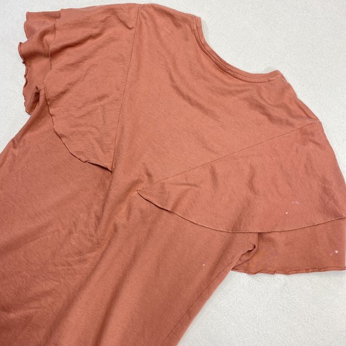 Zara Trafaluc Shirt Blouse Womens Small Peach Short Sleeve - Picture 9 of 10
