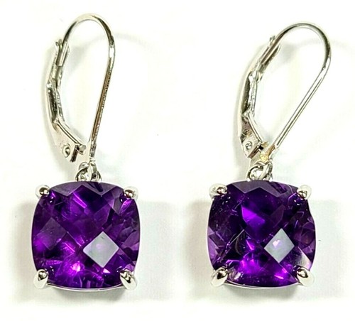 Ohrhänger Sterlingsilber rhodiniert lila Amethyst