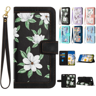 Flower Leather Flip Case Wallet Cover For iPhone 17 16 15 14 13 12 11 Pro Max XR