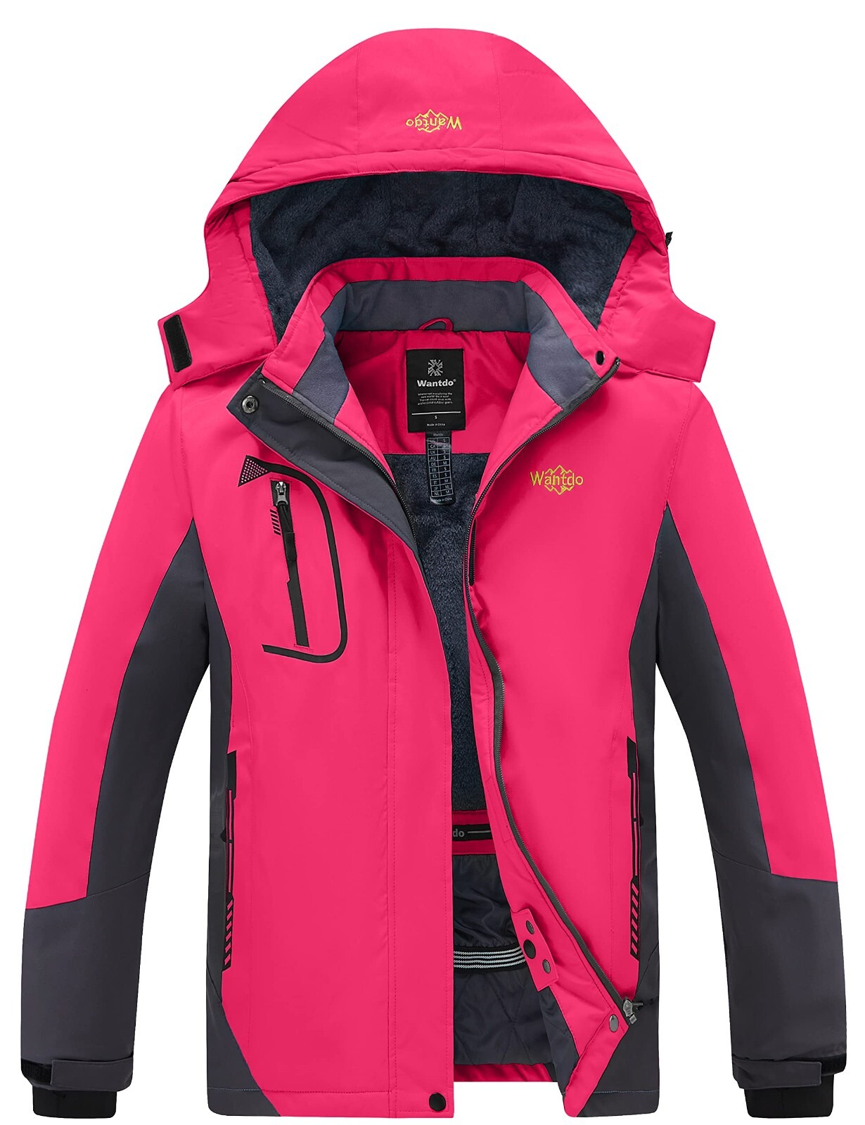 Wantdo Women's Mountain Ski Jacket Outdoor Windproof Sports Coat Waterproof XL