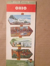 CITGO Cities Service Road Map of Ohio 1954