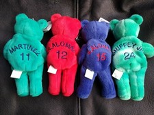 1999 Bammers Plush Bears Ken Griffey Jr, Martinez, R. Alomar, S. Alomar Lot Of 4