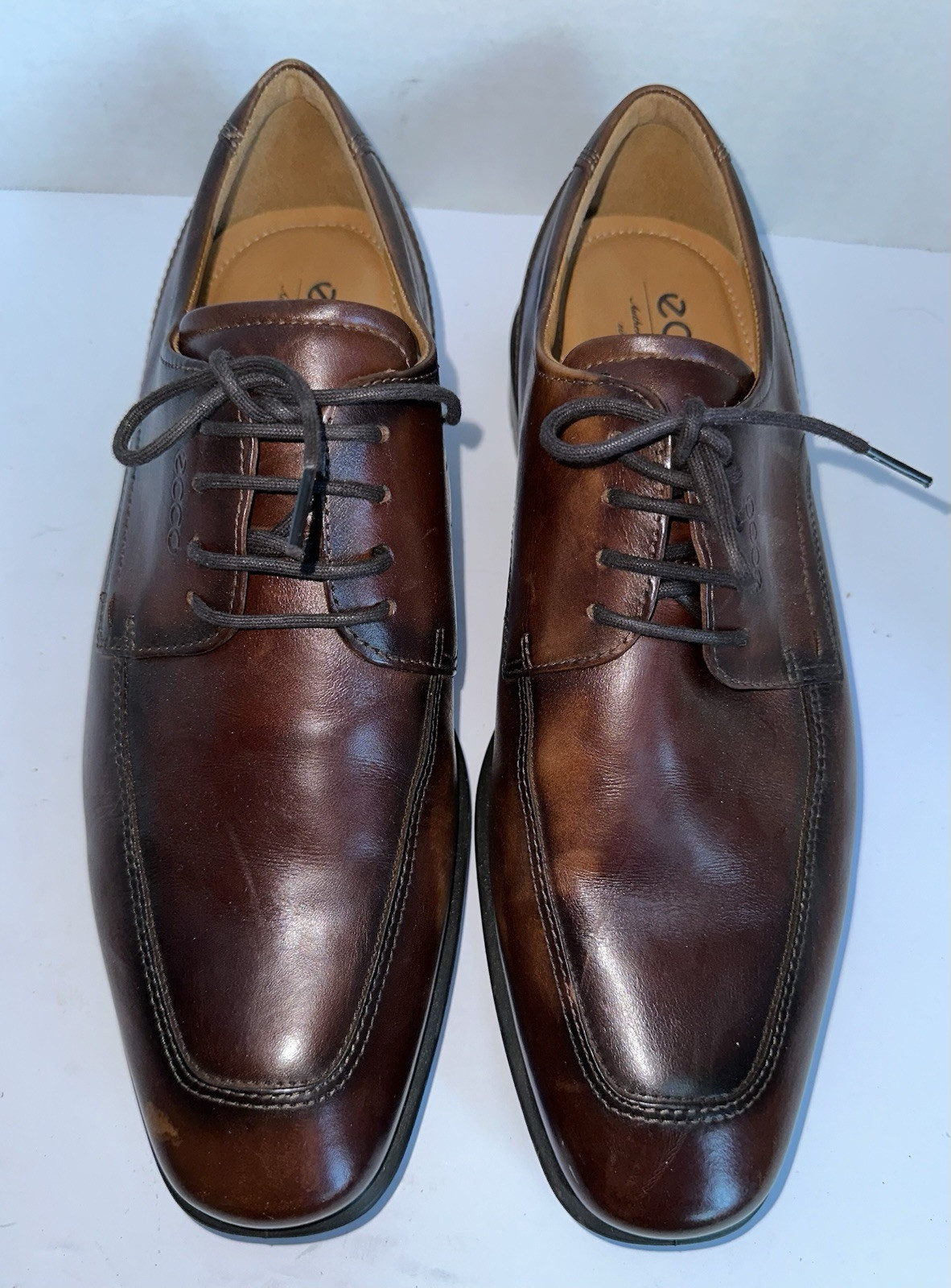SAOLA Scarpe eleganti derby Ecco uomo Cairo pelle marrone punta grembiule taglia EU 43 US 9 9 5