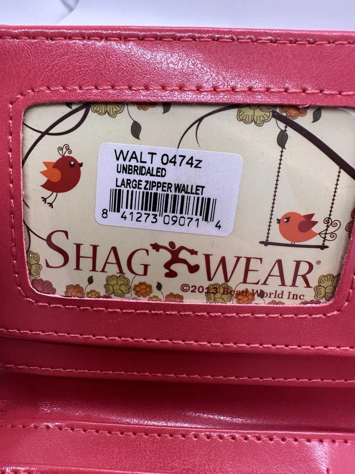 Shagwear Unbridaled Horse Rider Large Wallet Red Equestrian Vegan Faux Leather - Image 4 of 4