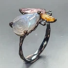 Vintage Natural Labradorite Ring 925 Sterling Silver Size 8 /R462514