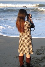 BCBG MaxAzria Green White Plaid Dress A-Line Cap Sleeve Knee Length Size M