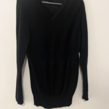 Adidas Slvr Men  s Black V Neck Sweater.  S. 100 Wool. Fine Knit