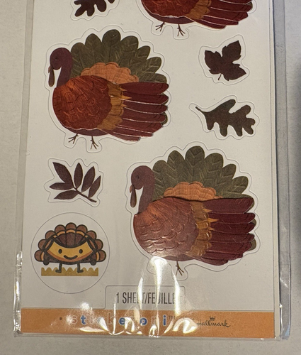 Hallmark Stickeroni Thanksgiving Stickers - Turkeys & Leaves - New In Package - Picture 4 of 5