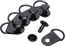 50 Pieces Shoe Boot Lace Hooks, Loop Ring with Rivets, Shoe Boot Buckle (Black)