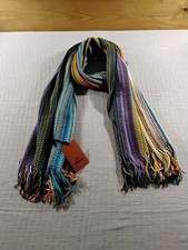 MISSONI MULTICOLOURED ZIGZAG WOOL AND ACRYLIC UNISEX SCARF. BNWT. RRP £345.00.