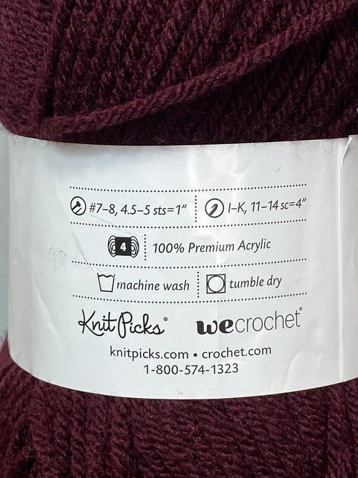 Knit Picks Brava Worsted yarn,  Color: Currant 2 Skeins - Image 4 of 4