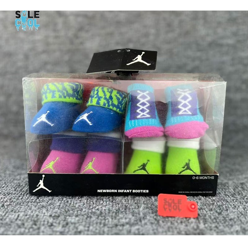Air Jordan Newborn Infant Booties Multicolor socks IJD41140-6 MONTHS