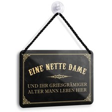 Nette Dame Schild 18x12cm