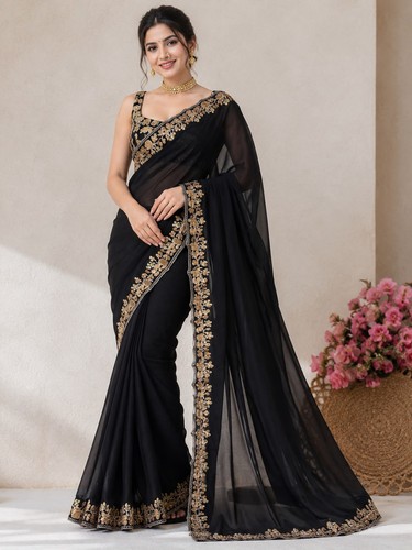 WEDDING DESIGNER BOLLYWOOD SAREE BLOUSE NEW SARI INDIAN PAKISTANI BRIDAL PARTY